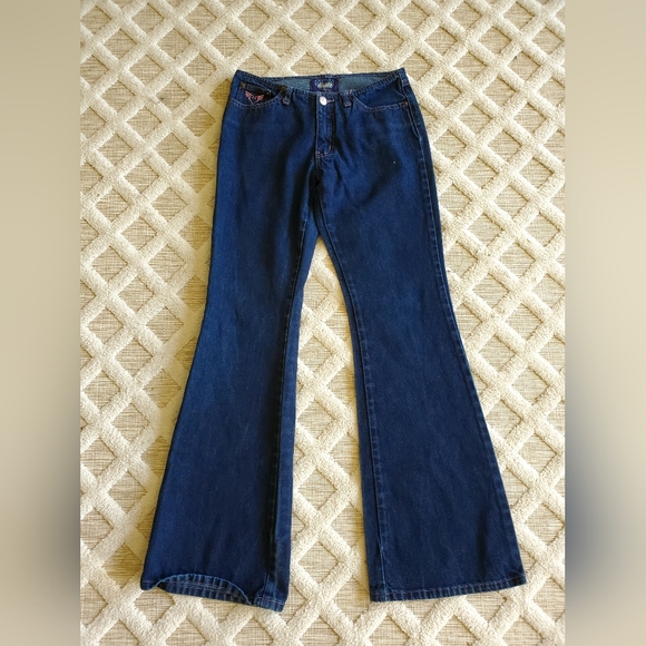 Vintage Angels Low Rise 90's Bootcut Blue Jeans Size 5 Classic Retro Boho Chic - Picture 12 of 12